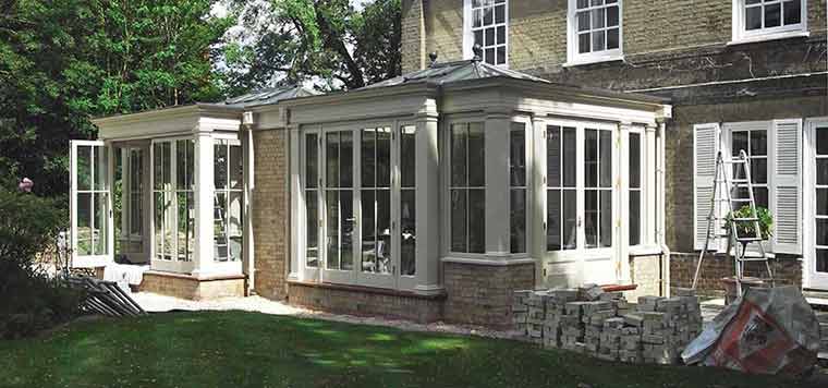 A Vale conservatory being installed on site